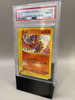 Ho-Oh #052 Pokemon Center NY 2002 League PSA 8 Graded Black Star Slab - Image 1