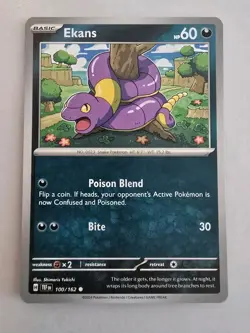 Pokemon Ekans - 100/162 - Common - NM-Mint Temporal Forces - Image 1