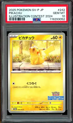 PSA 10 Pikachu 242/SV-P Promo Japanese Illustration Contest 2024 SVP Pokemon - Image 1