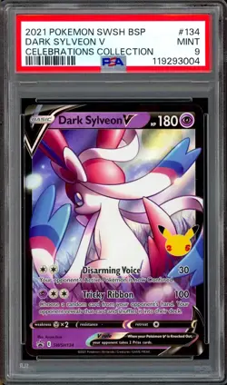 PSA 9 MINT SWSH134 Dark Sylveon V Promo Celebrations 25th Anniversary POKEMON - Image 1