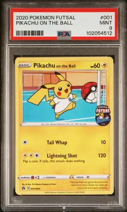 2020 POKEMON FUTSAL #001 PIKACHU ON THE BALL PSA 9 - Image 1