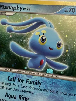 Pokemon Manaphy Lv. 20 4/12 Trainer Kit Holo Rare Card NM/Mint Double Swirl - Image 5