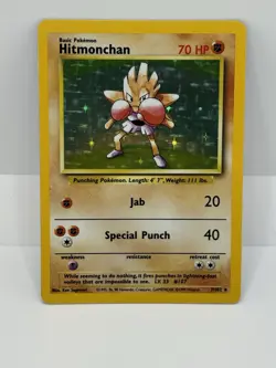 Hitmonchan 7/102 / 1999 Base Set Holo Rare Pokemon Card NM/Mint - Image 2