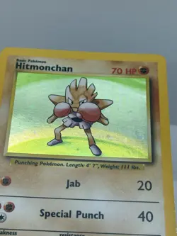 Hitmonchan 7/102 / 1999 Base Set Holo Rare Pokemon Card NM/Mint - Image 3