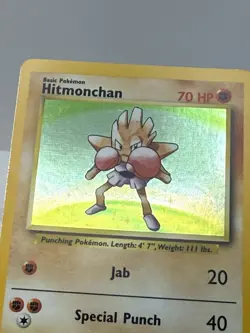 Hitmonchan 7/102 / 1999 Base Set Holo Rare Pokemon Card NM/Mint - Image 4