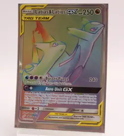 Latias & Latios GX Tag Team 190/181 Secret Rare Rainbow Holo Pokemon Card - Image 1
