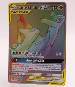 Latias & Latios GX Tag Team 190/181 Secret Rare Rainbow Holo Pokemon Card - Image 2