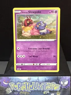 Pokemon Card Galarian Slowpoke SWSH126 Black Star Promo Holo HD SWIRL Near Mint - Image 1