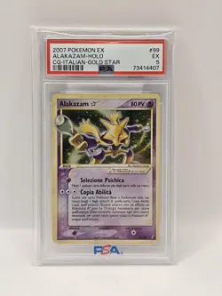 Pokemon Card Alakazam Gold Star 99/100 PSA 5 EX Crystals Guardians ITA Italiano - Image 1