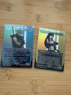 MTG Magic Final Fantasy Borderless Foil Cloud Midgar, Tifa Martial Artist & More - Image 1