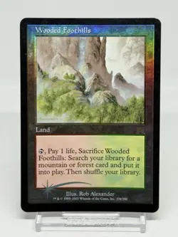 MTG Magic the Gathering Wooded Foothills 330/350 Foil 2002 English - Image 1