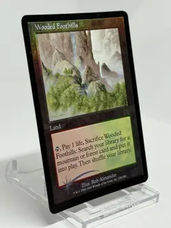 MTG Magic the Gathering Wooded Foothills 330/350 Foil 2002 English - Image 2