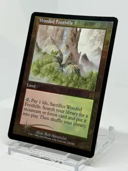 MTG Magic the Gathering Wooded Foothills 330/350 Foil 2002 English - Image 3