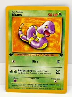 Ekans 1st Edition Team Rocket 56/82 Pokemon Card 1999-2000 WOTC - Image 1