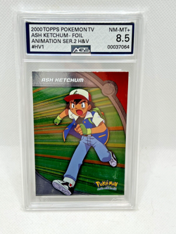 Ash Ketchum 2000 Topps Pokemon TV Animation Series 2 #HV1 AGS 8.5 foil - Image 1