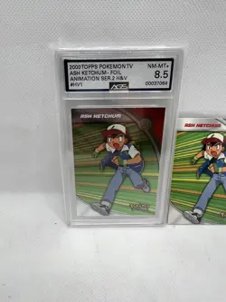 Ash Ketchum 2000 Topps Pokemon TV Animation Series 2 #HV1 AGS 8.5 foil - Image 4