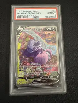 PSA 10 GALARIAN SLOWKING V 179/198 FULL ART CHILLING REIGN POKEMON 🌑 - Image 1