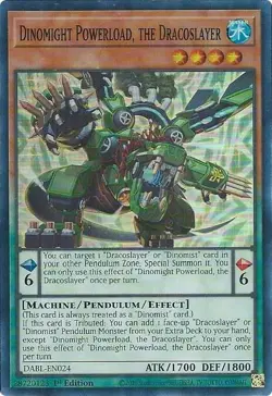 DABL-EN024 Dinomight Powerload, the Dracoslayer Super Rare 1st Ed NM YuGiOh TCG - Image 1