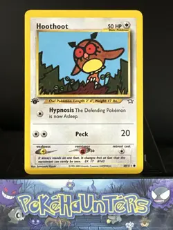 Pokemon Card Hoothoot 60/111 Neo Genesis WOTC 1st Edition Non Holo L/P - Image 1