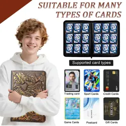 9 Pockets Trading Card Binder-Holds 360 Cards Pockets Album,3D Leather Dragon... - Image 3