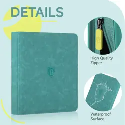 Trading Card Binder with Zip,12 Pockets Card Binder,720 Double Sided Pocket C... - Image 2