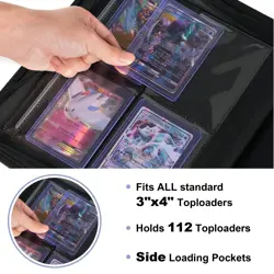 Toploader Binder - Holds 112 Top Loaders - 4 Pocket Trading Card Storage with... - Image 2