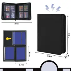 Toploader Binder - Holds 112 Top Loaders - 4 Pocket Trading Card Storage with... - Image 4