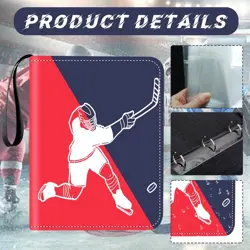 4 Pocket Hockey Cards Binder,Premium Zippered Trading Card Binder,400 Double ... - Image 3