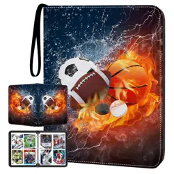 Sports Card Binder 4 Pocket Trading Card Binder 400 Pockets Double Sided Pock... - Image 1