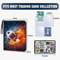 Sports Card Binder 4 Pocket Trading Card Binder 400 Pockets Double Sided Pock... - Image 2