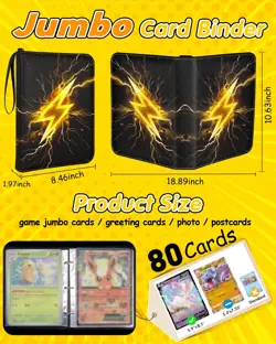 for Jumbo Card Binder 80 Pockets for XL Jumbo Cards - Trading Card Collection... - Image 2
