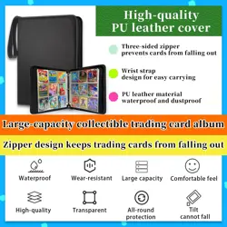 Trading Card Binder 9 Pocket,Double-Sided Pages for 900 Cards, PU Cover Colle... - Image 2