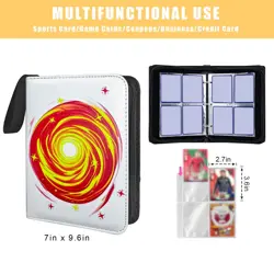 Card Binder 4 Pockets,Collectible Trading Card Albums, 400 Double Sided Pocke... - Image 4