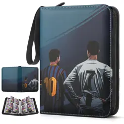 Soccer Card Binder Fits 440 Cards,4-Pocket Trading Card Binder,3 Ring Card Ho... - Image 1