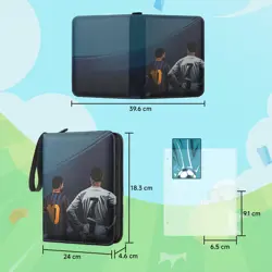 Soccer Card Binder Fits 440 Cards,4-Pocket Trading Card Binder,3 Ring Card Ho... - Image 3