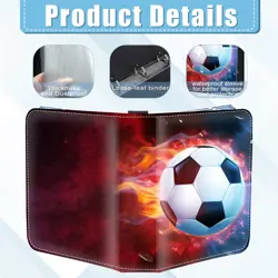 4 Pocket Soccer Cards Binder,Premium Zippered Trading Card Binder,400 Double ... - Image 3