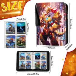 Trading Card Albums with Zipper - 4 Pocket Double Sided Collection Binder for... - Image 2