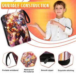 Trading Card Albums with Zipper - 4 Pocket Double Sided Collection Binder for... - Image 3
