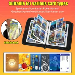 Trading Card Albums with Zipper - 4 Pocket Double Sided Collection Binder for... - Image 5