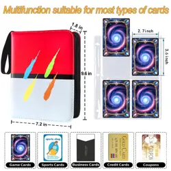 Card Binder 4 Pockets,400 Pockets Trading Card Holder with 50 Removable Doubl... - Image 2