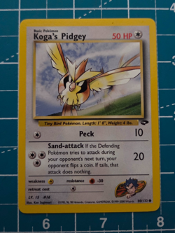 Koga's Pidgey 80/132 Gym Challenge Unlimited WotC 2000 Pokemon NM - Image 1