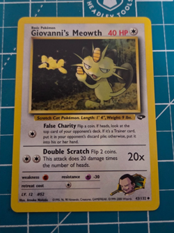 Giovanni's Meowth 43/132 Gym Challenge Unlimited WotC 2000 Pokemon NM - Image 1