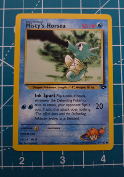 Misty's Horsea 87/132 Gym Challenge Unlimited WotC 2000 Pokemon NM - Image 1
