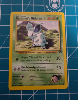 Giovanni's Nidoran 75/132 Gym Challenge Unlimited WotC 2000 Pokemon NM c - Image 1