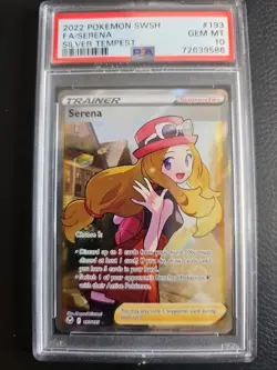 Pokemon PSA 10 Serena 193/195 Full Art Holo Rare Silver Tempest Gem Mint - Image 1