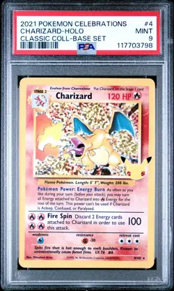 PSA 9 Charizard Holo Celebrations Classic Collection 4/102 Pokemon Card Mint - Image 1