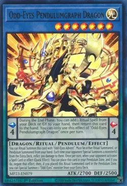 MP23-EN079 Odd-Eyes Pendulumgraph Dragon Ultra Rare 1st Edition NM YuGiOh TCG - Image 1