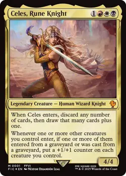 MTG Celes, Rune Knight (0001) [FINAL FANTASY Commander] Foil Near Mint - Image 1