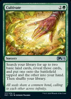 Cultivate -Foil Light Play MTG Magic 2021 Core Set - Image 1