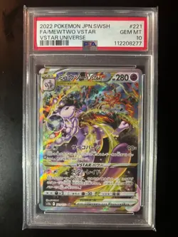 Pokemon Card Mewtwo VSTAR SAR 221/172 S12a VSTAR Universe PSA 10 GEM MINT - Image 1